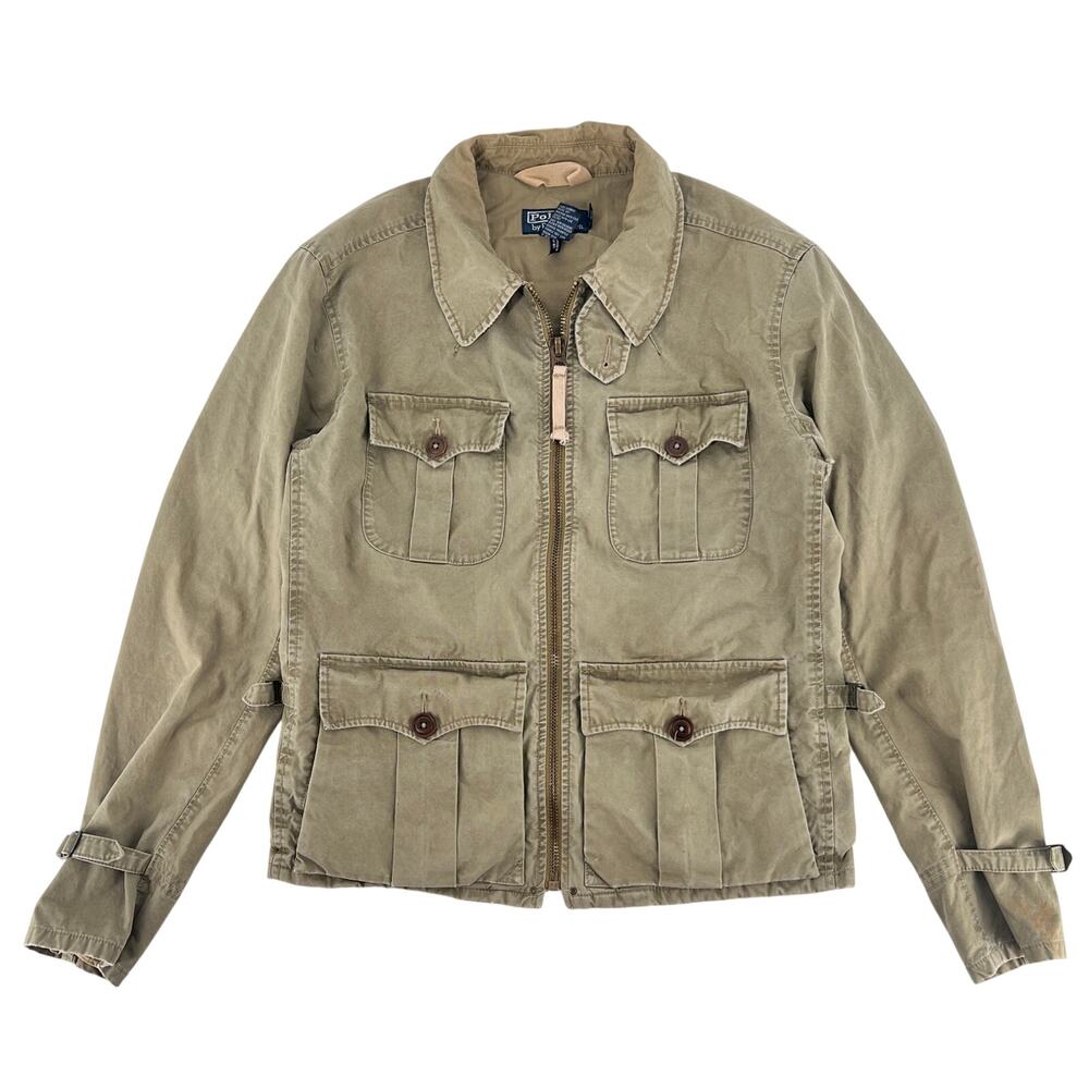 Vintage Polo by Ralph Lauren Utility Jacket Safari Military Size Small 90s 1990s